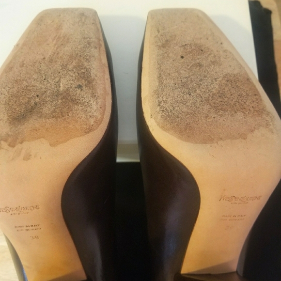 YvesSaintLaurent Brown Leather Pumps Sz 39 - Picture 7 of 9